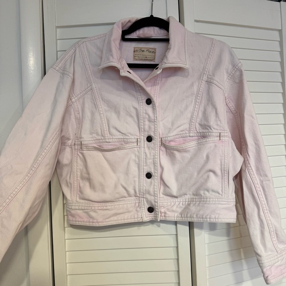 Free People Light Pink Jean Jacket - Picture 6 of 6